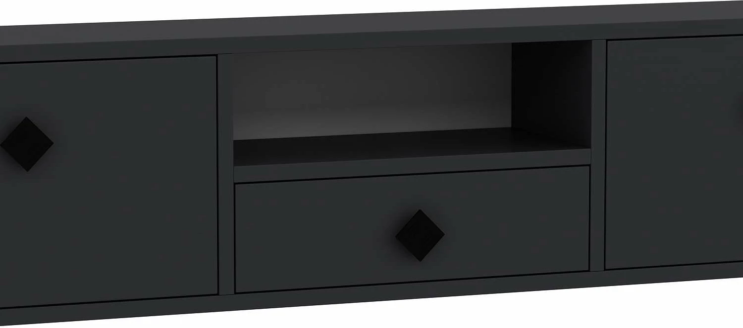 Komodë për TV, ngjyrë antracit dhe e zezë, Skye Decor, 1305-DROP-1