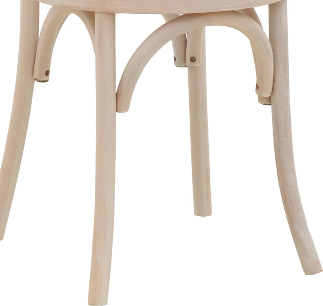 Karrige stackable Vienna Azhel, dru ahu ngjyrë e bardhë, ulëse ratan natyral, 41x50x89cm