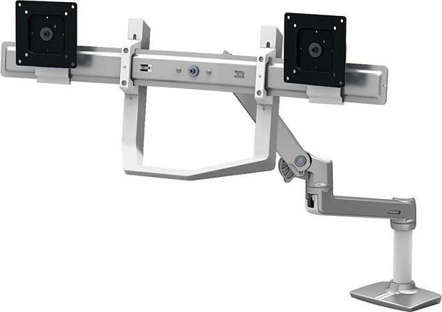 Mbajtëse tavoline për dy monitorë Ergotron Dual Direct, deri 10", e bardhë