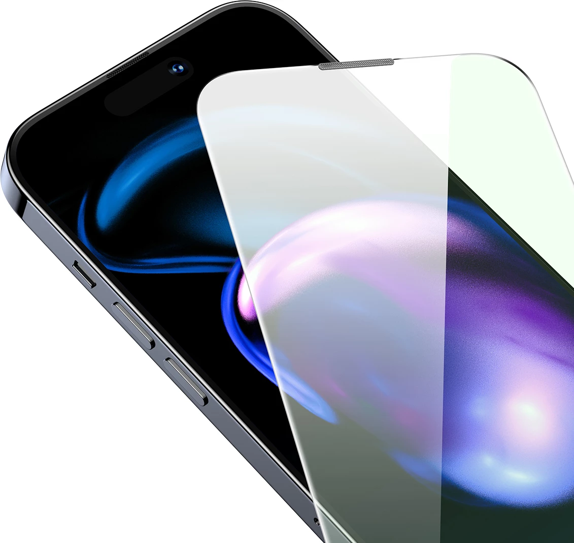 Mbështjellës xhami Baseus për iPhone 14 Pro, 0.3mm, me filtër kundër dritës blu, Transparent