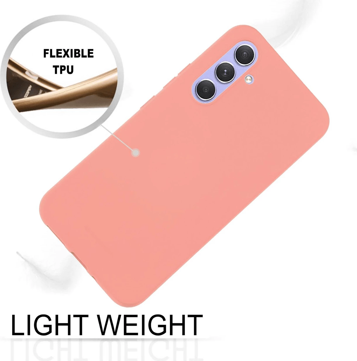 Mbështjellës silikoni Goospery Soft Feeling për Samsung Galaxy A14, rozë