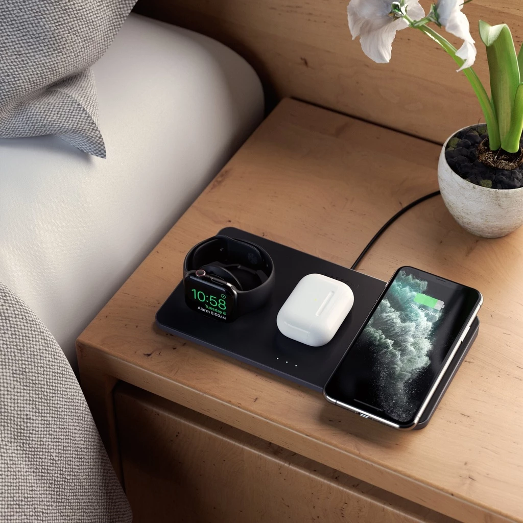 Satechi Trio Wireless Charging Pad (Apple Watch, Airpods, iPhone) - Black