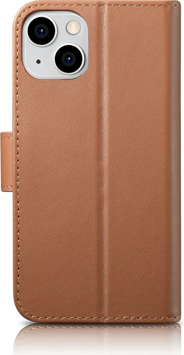 Mbështjellës iCarer Wallet Case 2in1 për iPhone 14, lëkurë, Anti-RFID, Kafe