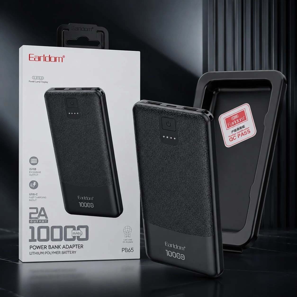 Power Bank Earldom PB65 10000mAh me USB-C dhe USB-A