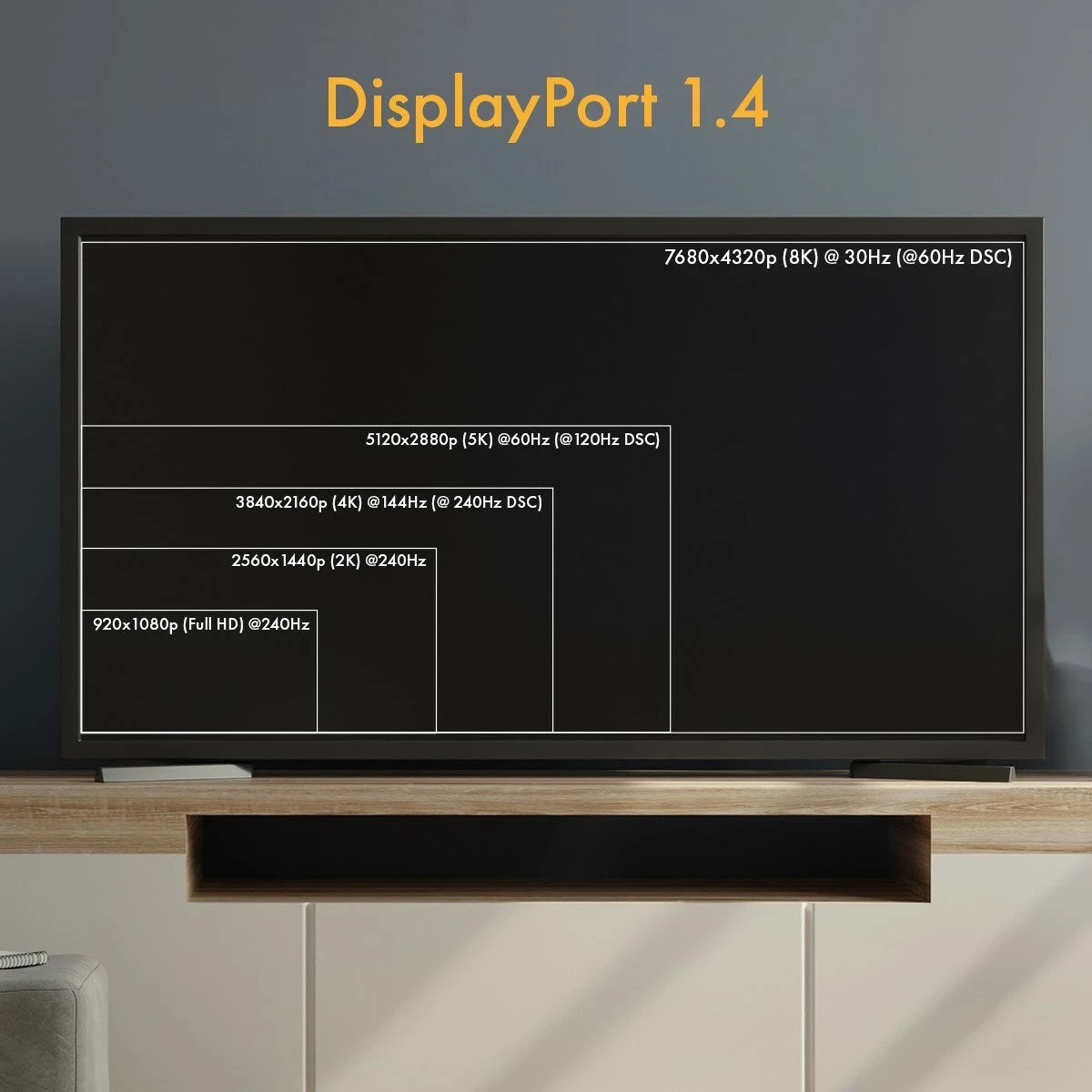 Kabëll optik Claroc DisplayPort 1.4 AOC 8K 10 m, ngjyrë zi-gri