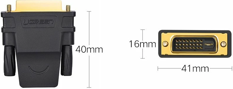Adapter HDMI në DVI-D 24+1 Ugreen 20124, FHD, i zi
