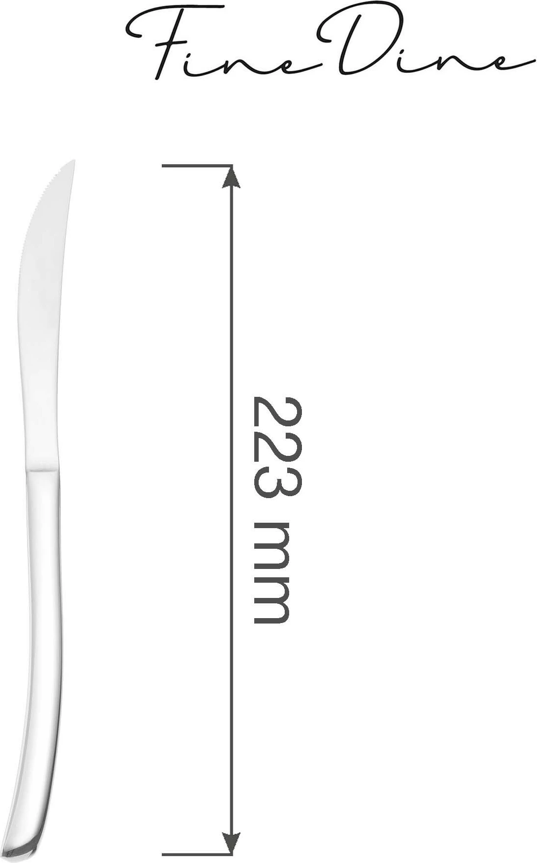 Thikë aperitivi OVE Torino 223 mm, çelik inox 18/10, set 12 copë, argjend