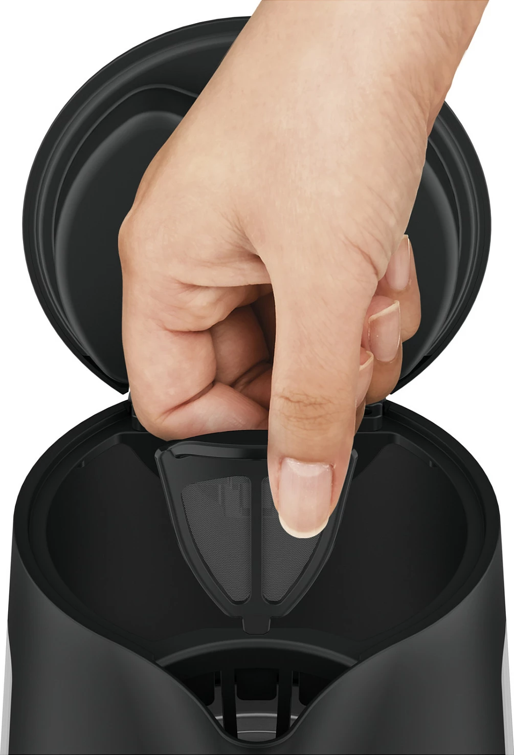 Çajnik elektrik Tefal Includeo, 1L, 2400W, filtër anti-gëlqere, i zi