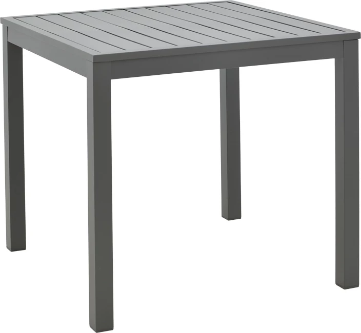 Set tavoline me dy karrige Kliton-Naoki, alumin dhe metal, anthracite e zezë, 80x80x74cm