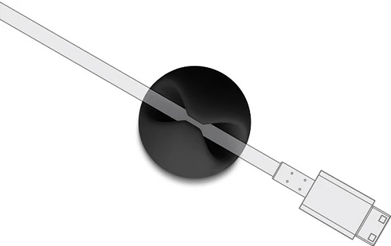 Mbajtës kabllosh DeLOCK, set 6 copë, vetëngjitës, për kabllo deri 6.5 mm, zi/gri