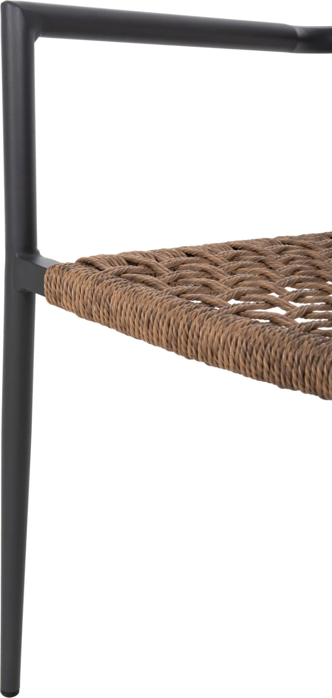 Karrige TRILAN FH6044.03 alumini në ngjyrë antraciti-sintetik ratan në ngjyrë natyrale 57x59x85Hcm