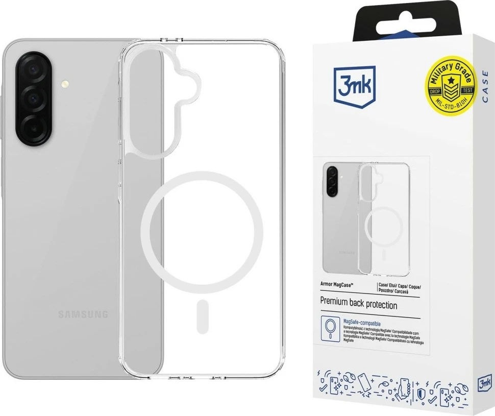 Mbështjellës 3MK Armor MagCase për Samsung Galaxy A56, MagSafe, Transparent