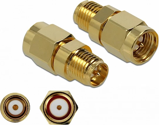 Adapter RF DeLOCK 89973, SMA/RP-SMA, 50 Ω, i artë
