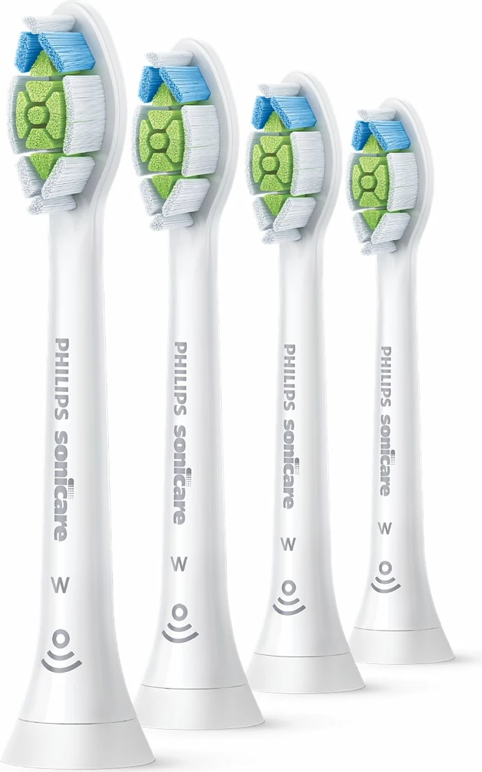 Koka zëvendësuese për furçë dhëmbësh sonike Philips Sonicare W2 Optimal White HX6064/10, 4 copë, e bardhë
