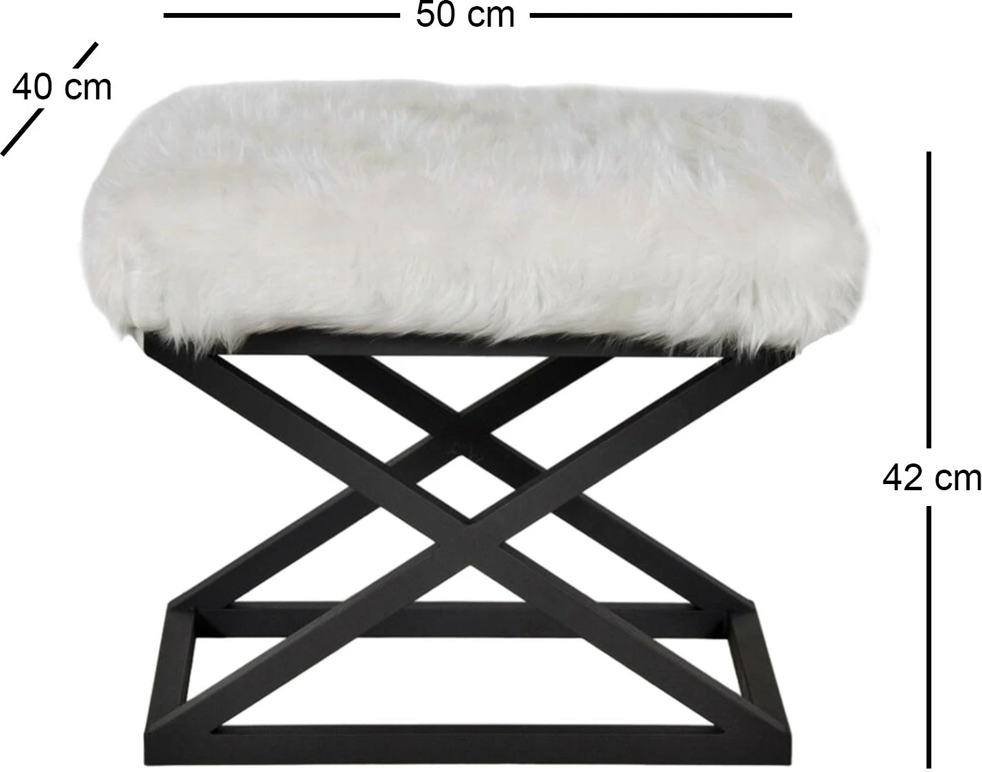 Puf Atelier del Sofa, pelush Capraz, zi, bardhë