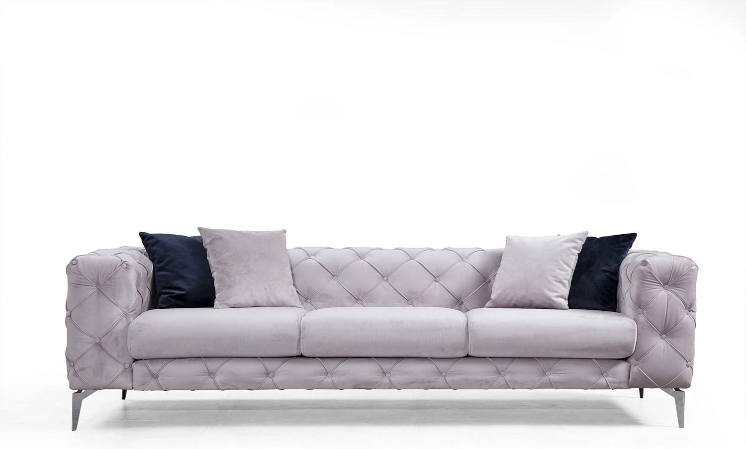 Divan treshe Atelier del Sofa, Como, ngjyrë gri e çelët