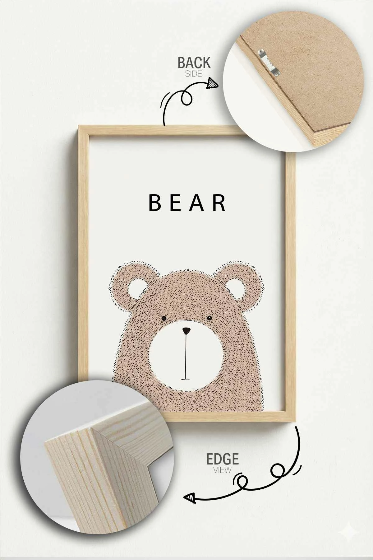 Pikturë dekorative me kornizë MDF, ari, Wallity, Teknrsymdf - 43, 33x48cm