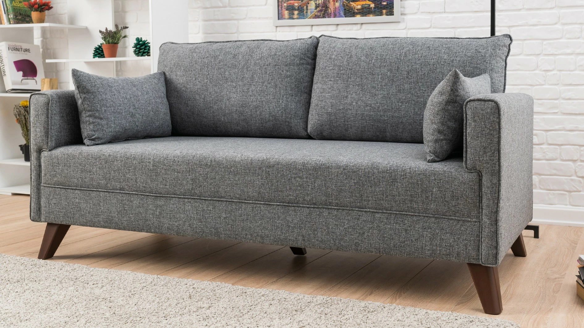 Divan dy ulëse, Atelier del Sofa, Bella, ngjyrë gri