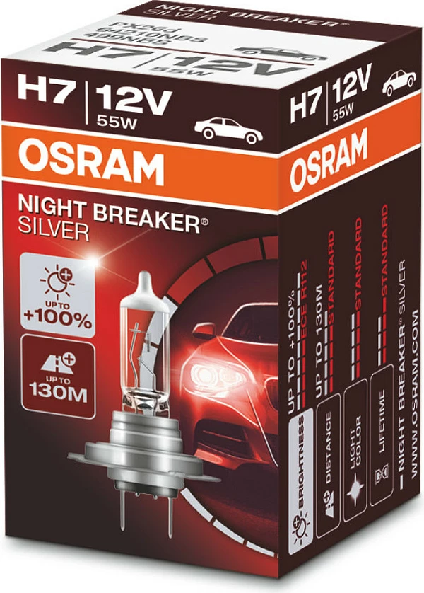 Llambë feneri OSRAM Night Breaker Silver 64210NBS H7, PX26d, 1500 lm