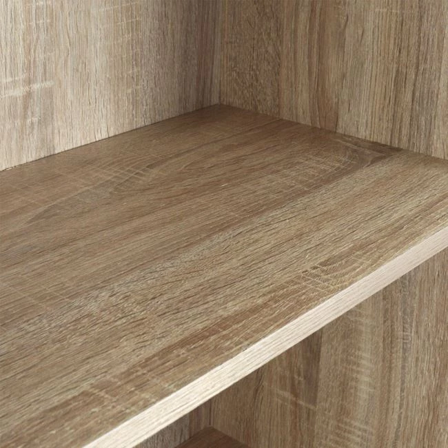 Librari melamine, ngjyrë sonama, me dorezë metalike, FH2027.03, 60x30x180 cm