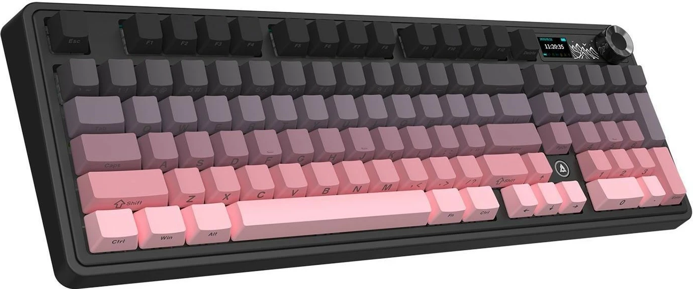 Tastierë mekanike Ajazz AK980 V2, wireless, RGB, Hot-Swap, me ekran, rozë