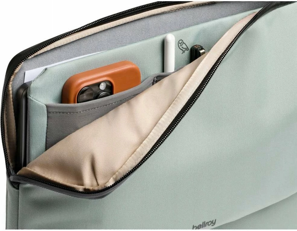 Mbështjellës laptopi Bellroy Laptop Caddy 14\" DLCA-EUC-230, me xhepa për aksesorë, jeshile (Eucalyptus)