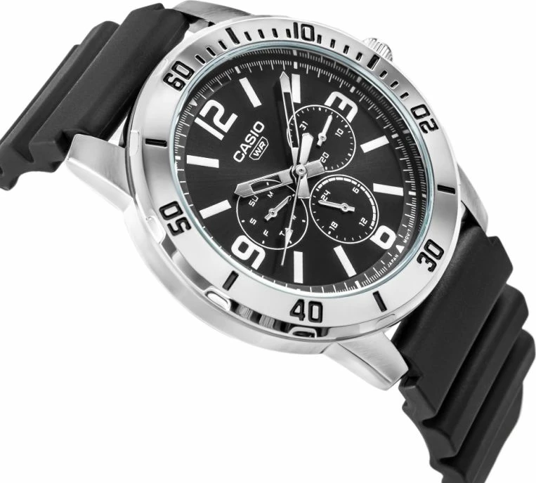 Orë dore për meshkuj CASIO, e zezë