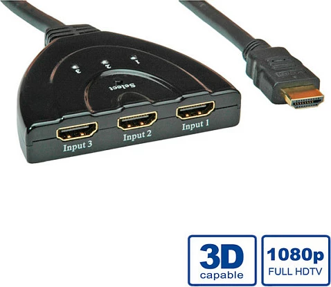 Switch HDMI VALUE 3-port, automatik, 1080p, i zi