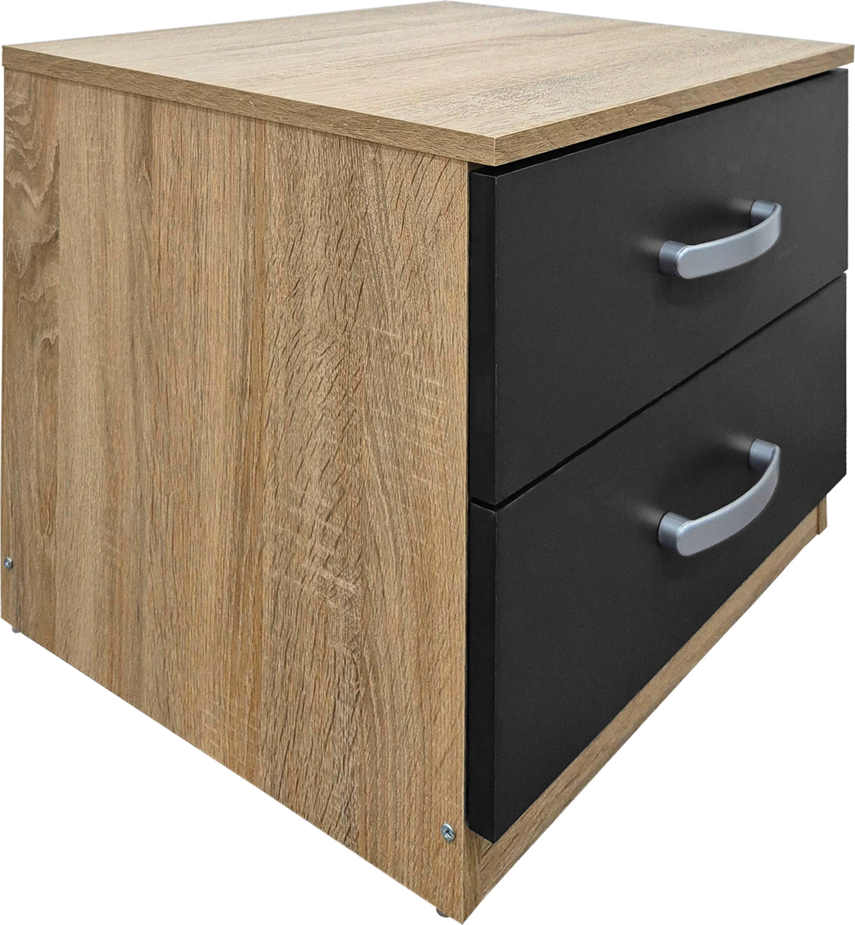 Set dhome gjumi Athos, sonoma e bardhë, krevat 90x190cm, set 2 copë