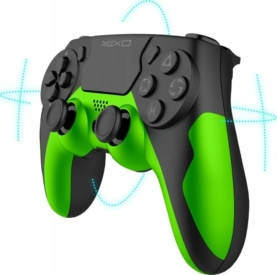 Gamepad Yaxo Hornet Fury YAX-GA-GC-004, wireless Bluetooth 4.0, për PS4/PS3/PC, bateri 600 mAh, me vibrim, i gjelbër