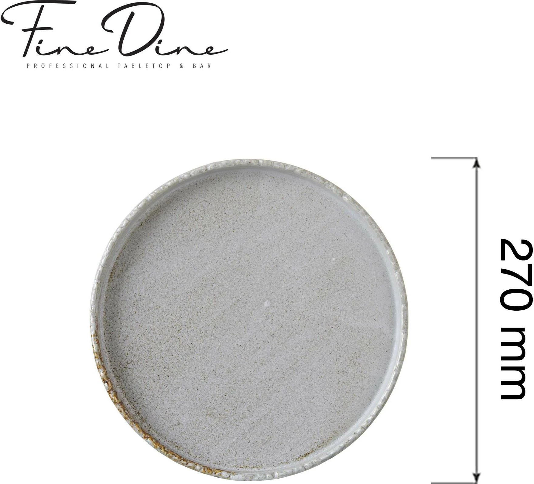 Pjatë e cekët Fine Dine Stark Ø270mm porcelan i vitrifi kuar, gri, set 3 copë
