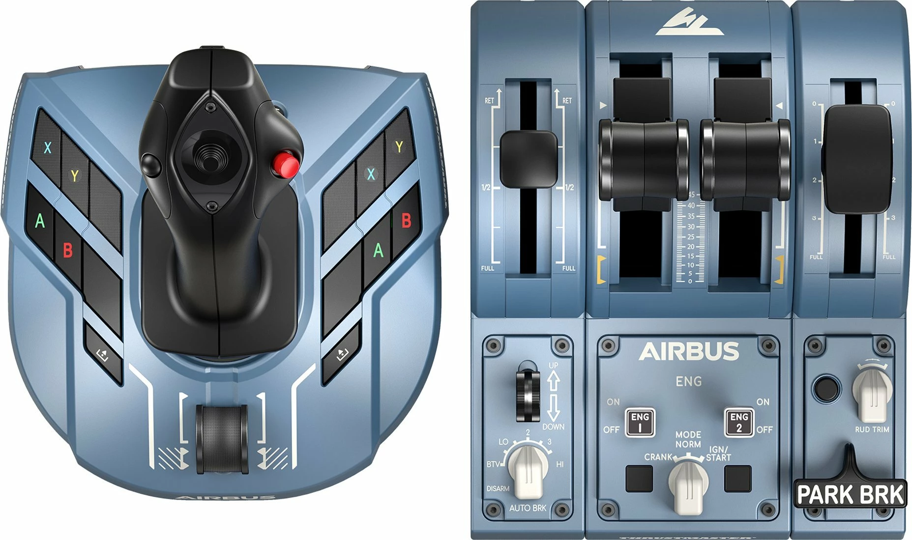 Joystick Thrustmaster TCA Captain Pack X Airbus Edition 4460217, wired, për PC/Xbox Series X/S, set, blu