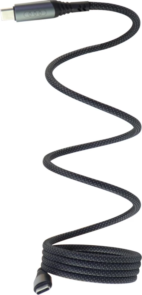 Kabllo USB-C/USB-C Audi 2.0, 1.2m, 60W, Ekran LCD, e zezë