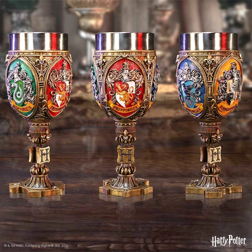 Kupë koleksionuese NEMESIS NOW Harry Potter Four House, 19.7 cm, me insert çelik inox, në kuti dhurate