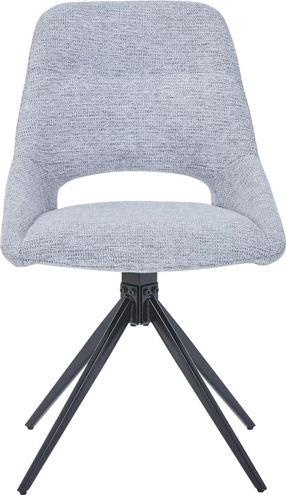 Karrige rrotulluese Luciano I, ngjyrë gri, këmbë metalike të zeza, 52.5x54x85cm