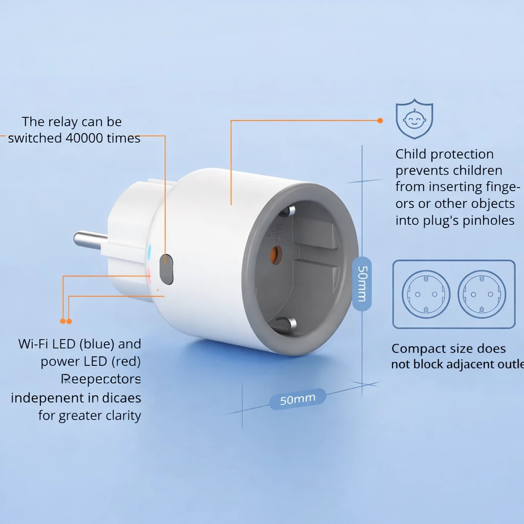 SONOFF Spin-Prizë Inteligjente WiFi S60TPF me Matje Energjie 16A