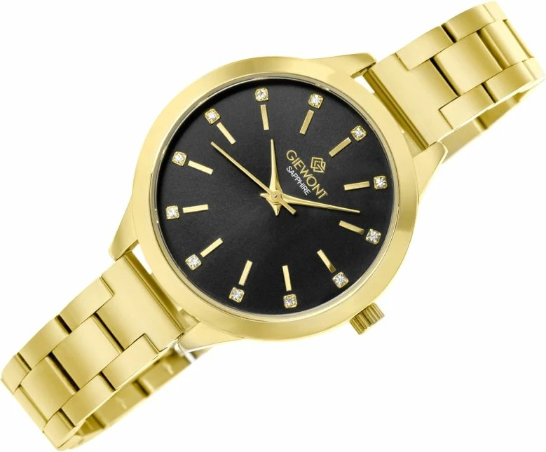 Orë dore femra Giewont GW2720-B3, e zezë dhe e artë, set