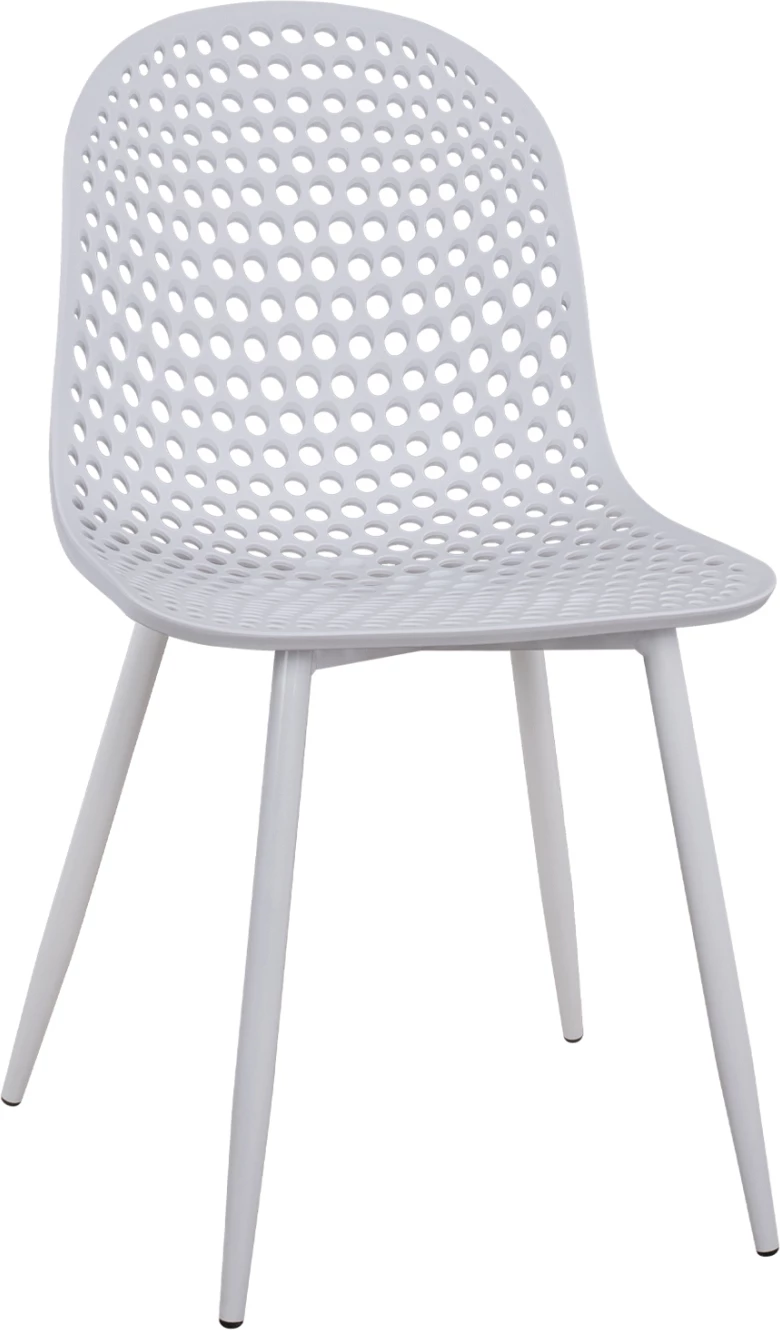 Karrige polipropileni Milana FH8512.01 e bardhë me këmbë metalike 47x58x84 cm, set prej 4 copë