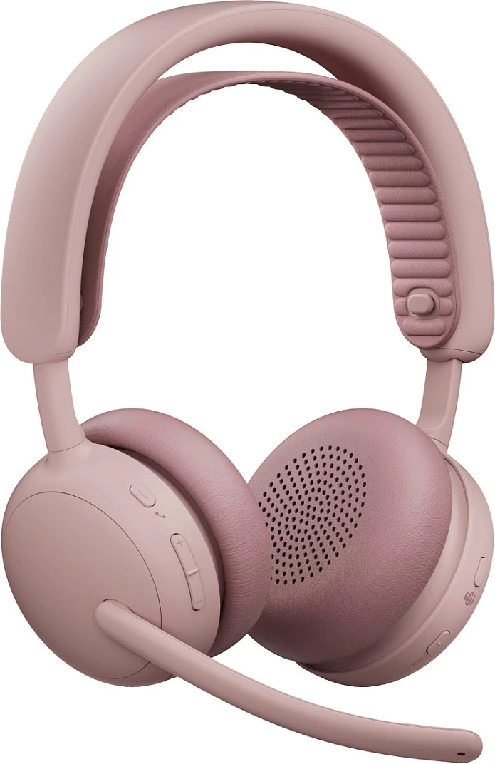 Kufje Logitech Zone Wireless 2 for Business, Bluetooth 5.3, ANC, me mikrofon boom, rozë