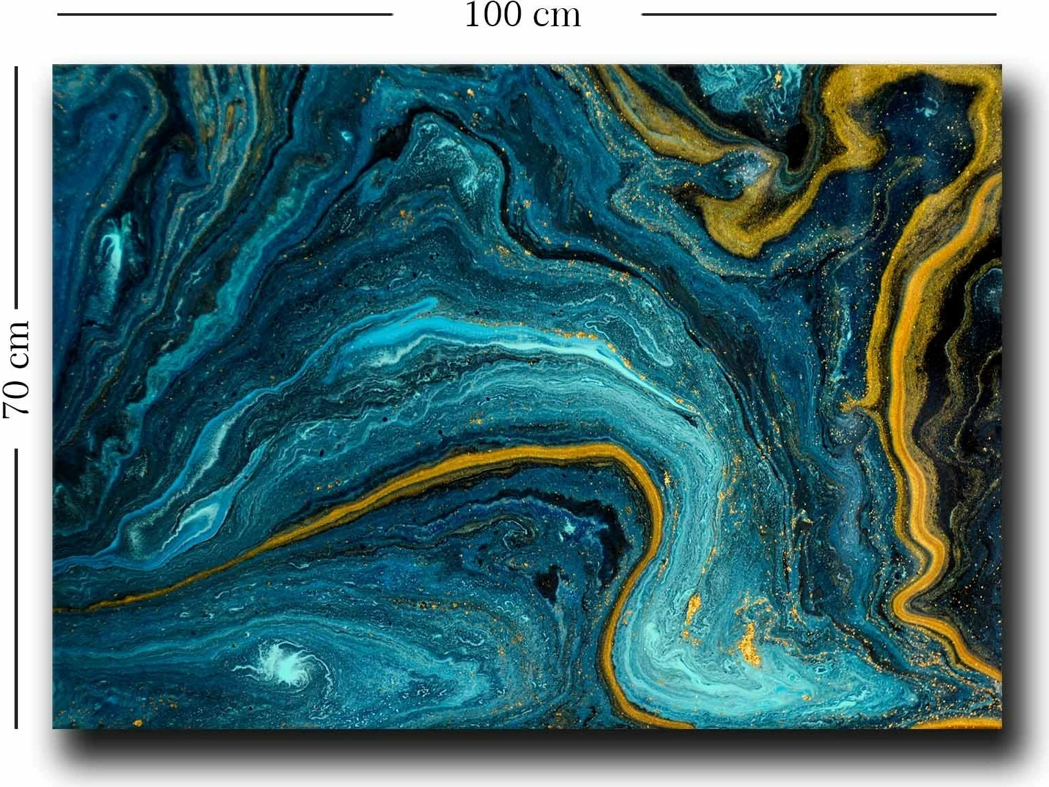 Pikturë dekorative në kanavacë, Wallity, 70100NISC-018, blu, blu e errët, ari, 70x100cm
