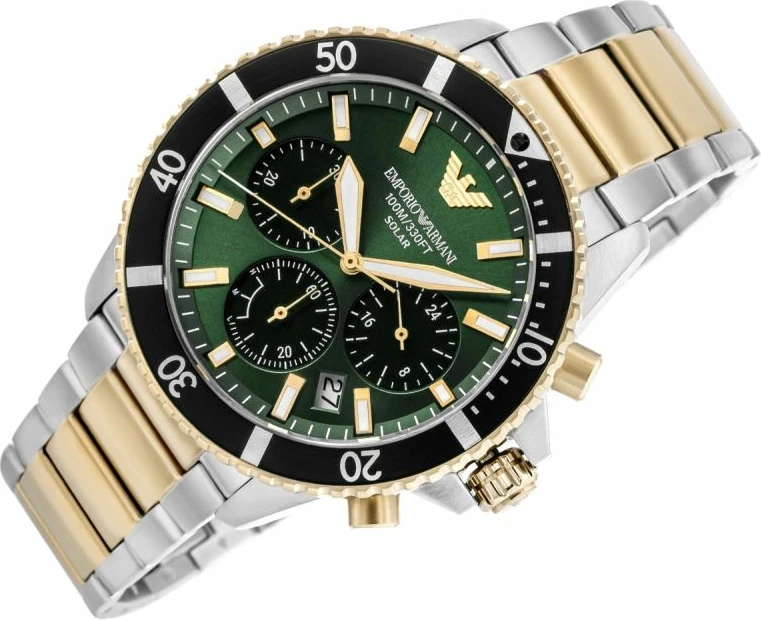 Orë dore meshkujsh Emporio Armani World Explorer AR11695, dyngjyrëshe, me kuti