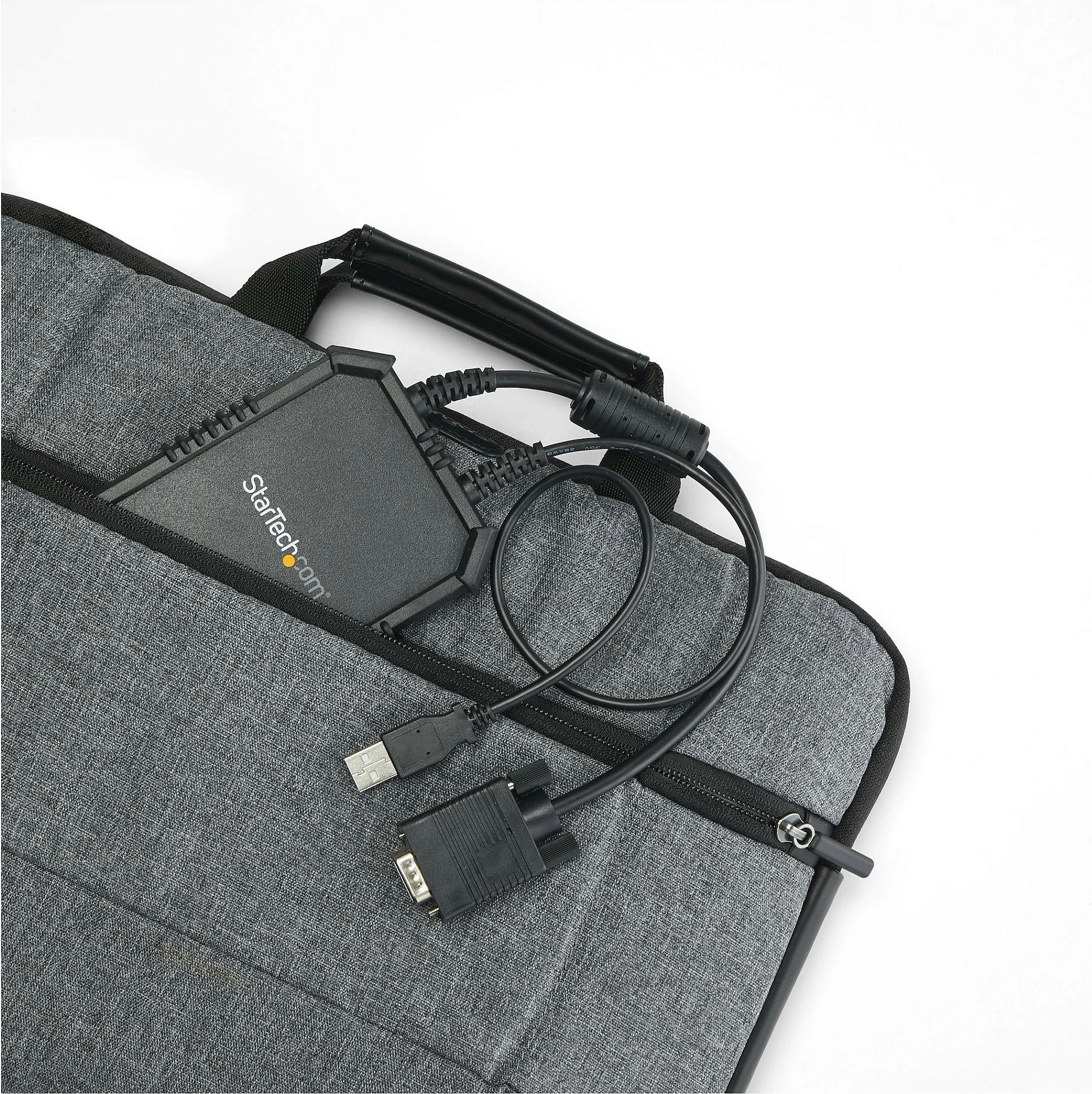 Adapter KVM StarTech NOTECONS02X, USB në VGA, 1920x1200 Full HD, me kabllo të integruara, i zi