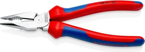 Knipex pinca gjilpërore 08 25 185, 185mm, ngjyrë kaltër-kuqe