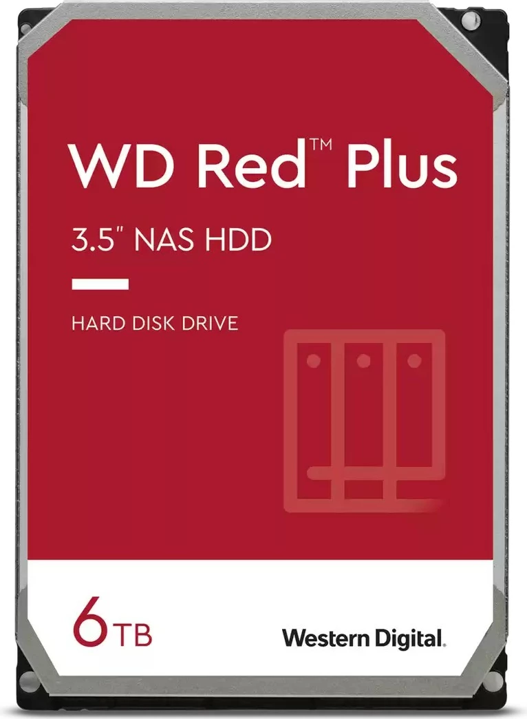 Hard disk Western Digital Red Plus WD60EFPX, 6 TB, 5400 RPM, 256 MB, 3.5", Serial ATA III