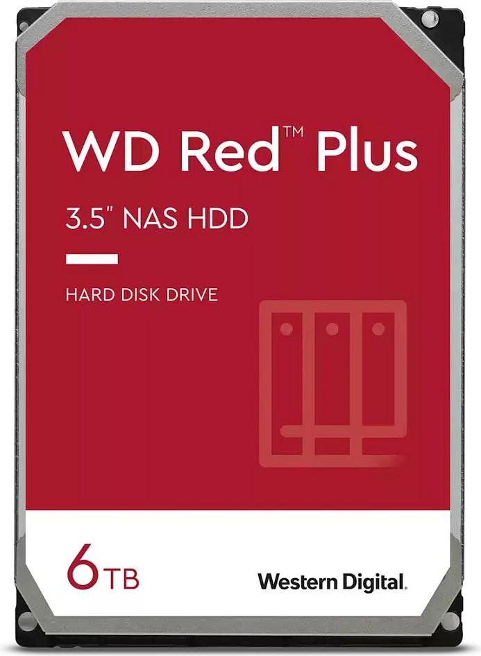 Hard disk Western Digital Red Plus WD60EFPX, 6 TB, 5400 RPM, 256 MB, 3.5", Serial ATA III