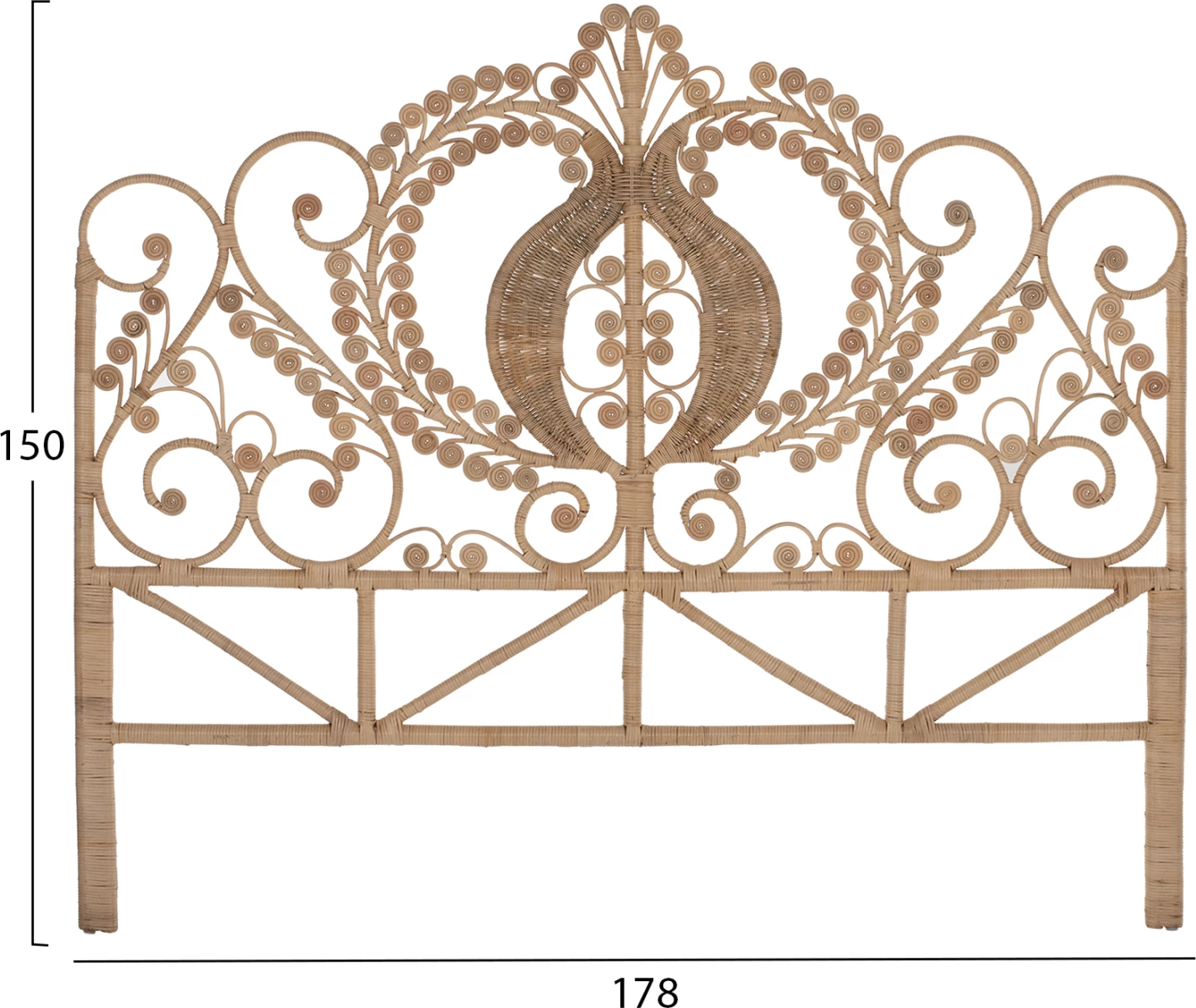 Kokë krevati të bërë nga rattan për përdorim profesional 160cm.FH9358
