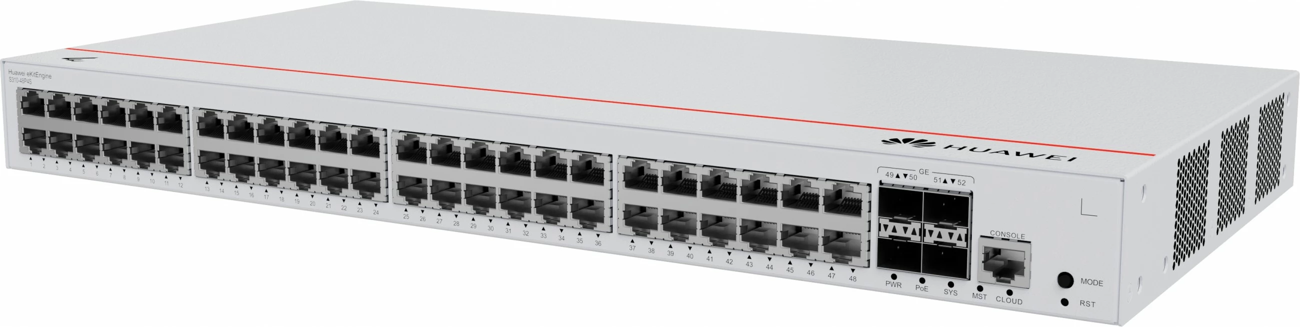 Switch HUAWEI eKit S310-48P4S, Managed, L2+, Gigabit Ethernet, PoE, Rack 1U, Gri