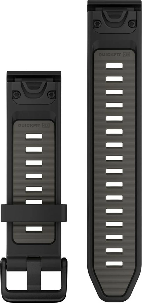 Bandë silikon Garmin Quickfit për Smartwatch, 20mm, e zezë/gri