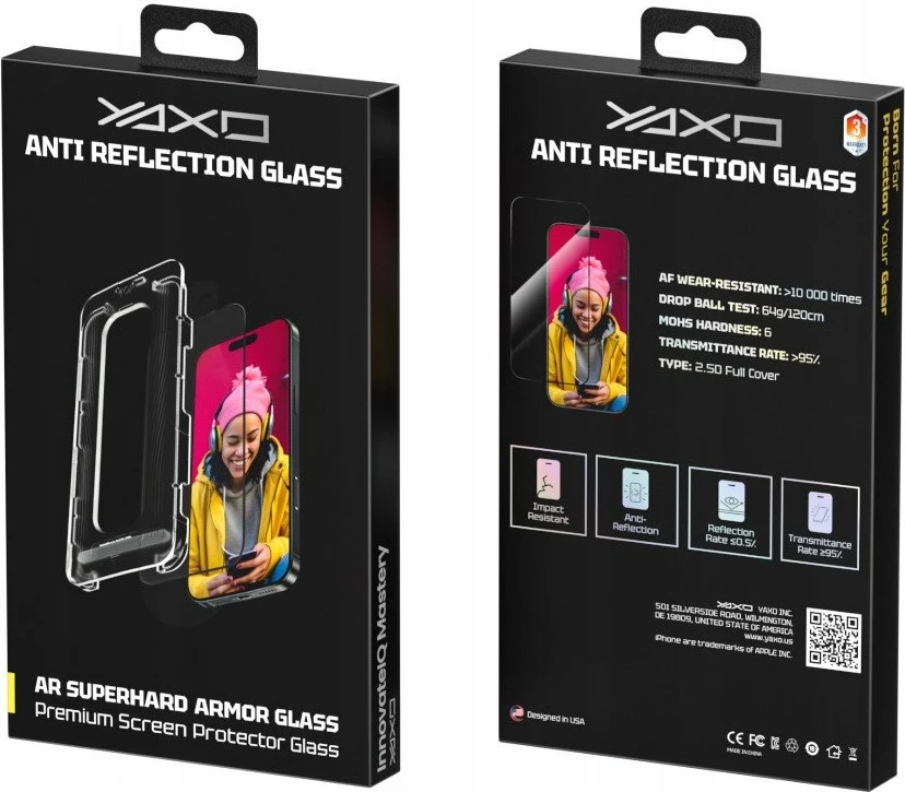 Xham mbrojtës ekrani Yaxo AR Superhard Armor Glass për iPhone 17 Pro Max, 1 copë