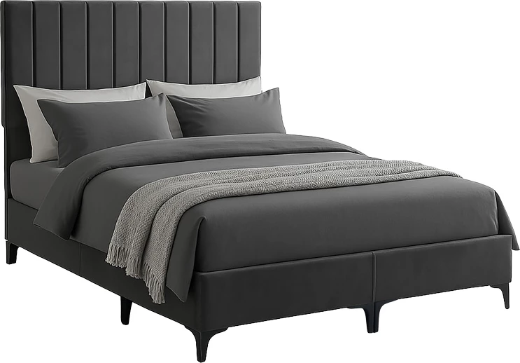 Krevat Moega, ngjyrë antracit, 160x200cm